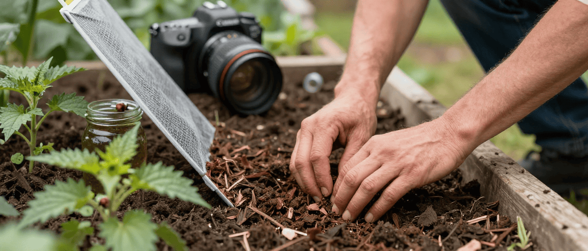 Paillage mains jardin bio