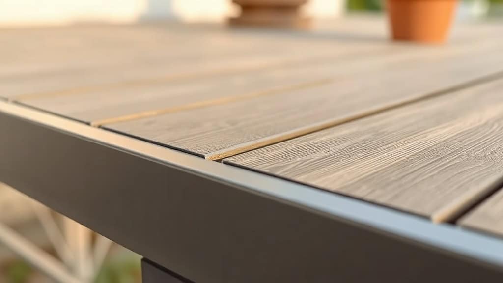 Table en bois d'extérieur résistante aux intempéries, idéale pour terrasse, jardin ou espace extérieur, offrant durabilité et style pour vos repas en plein air.